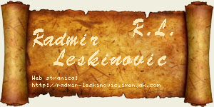 Radmir Leškinović vizit kartica